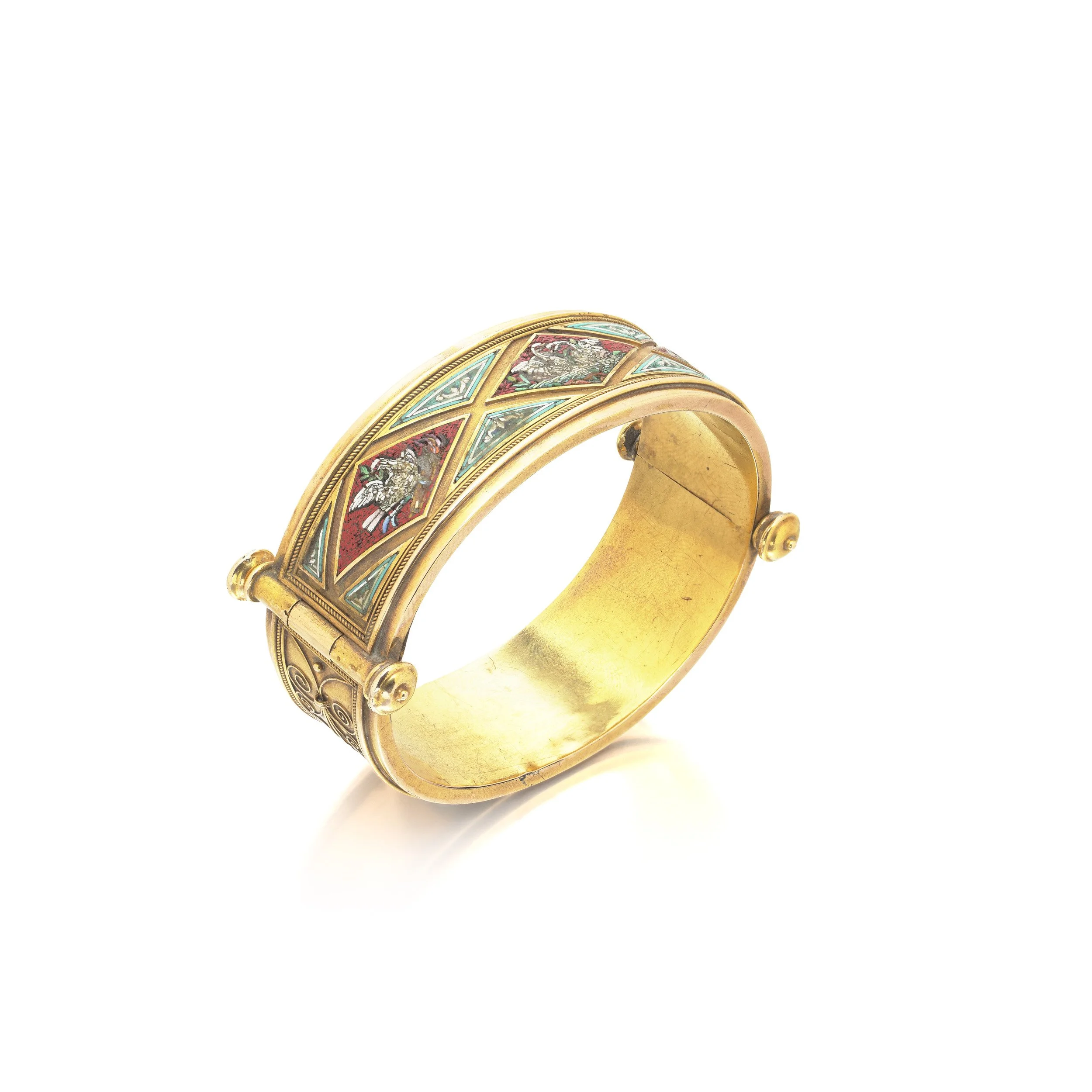 Antique-19th-Century-Italian-Micromosaic-21KT-Gold-Bangle-Swans-and-Doves-02.jpg