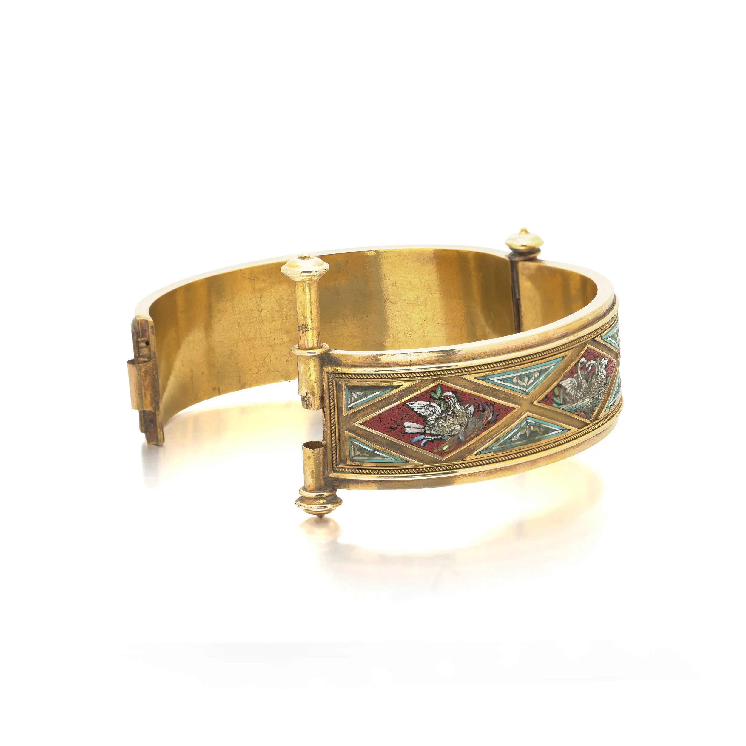 Antique-19th-Century-Italian-Micromosaic-21KT-Gold-Bangle-Swans-and-Doves-06.jpg