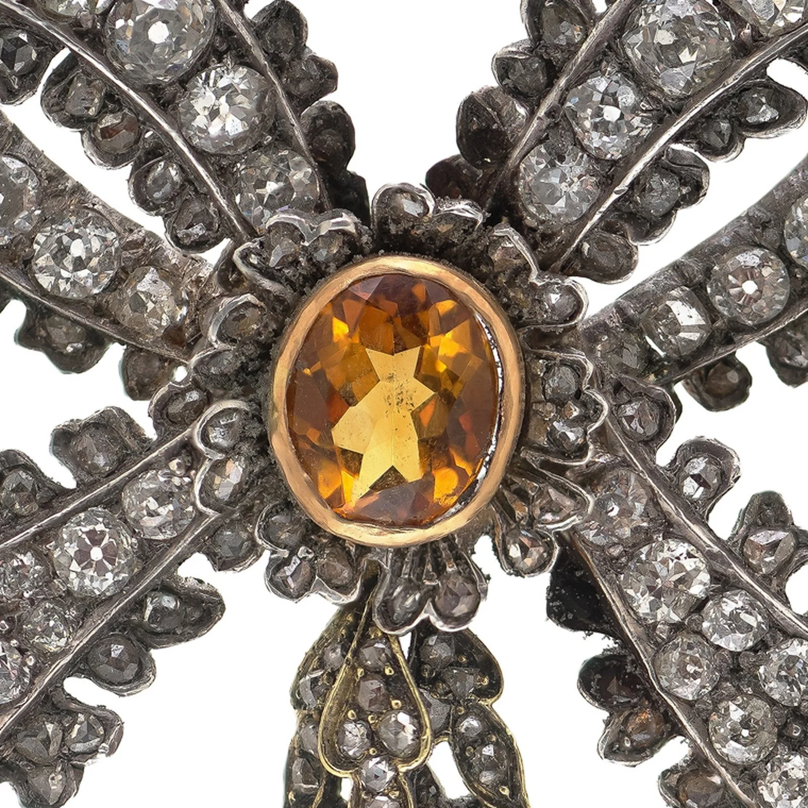 Antique-Victorian-Diamond-and-Citrine-Bow-Brooch-Silver-and-Gold-03-detail-centre-citrine.jpg