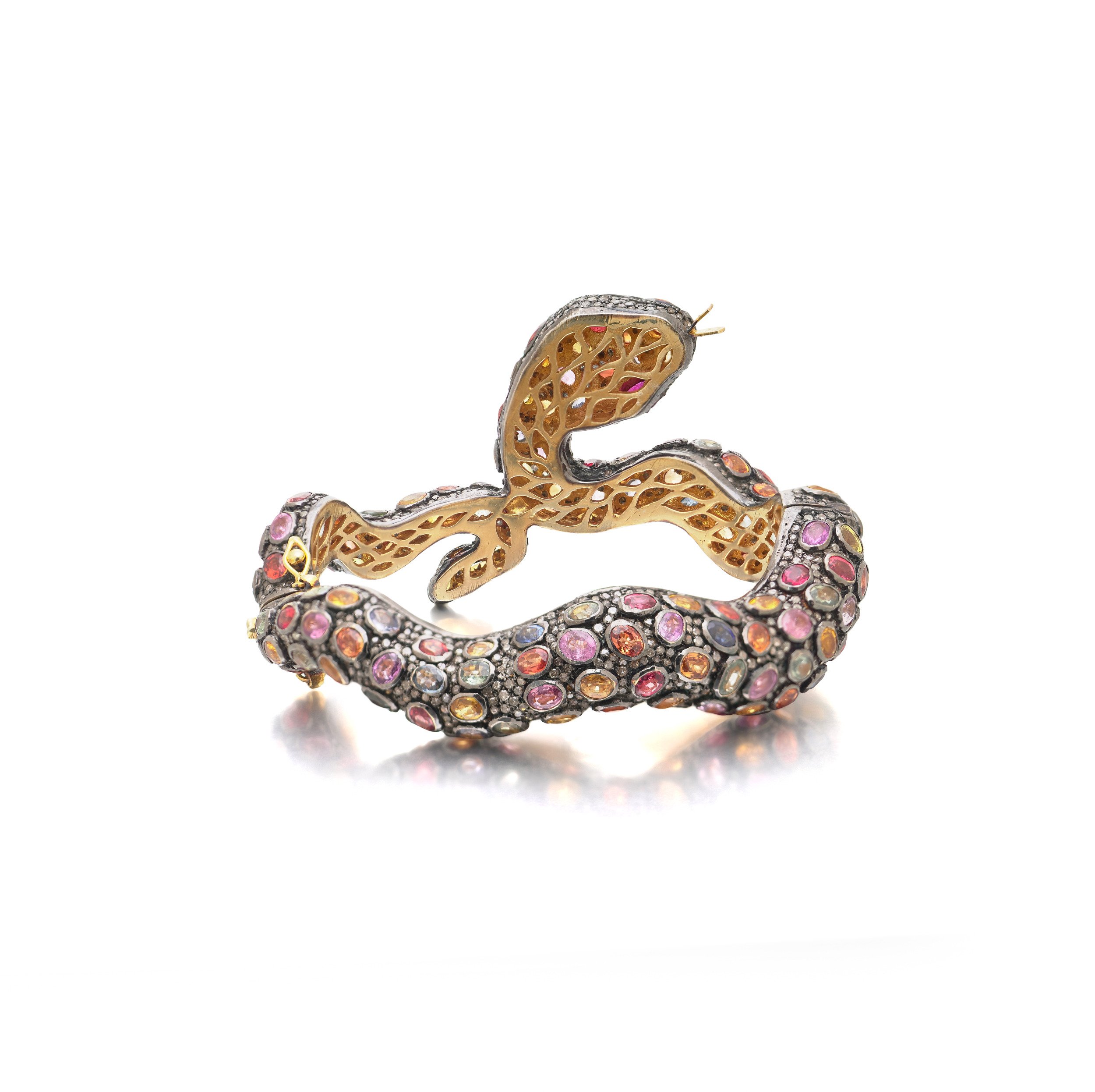 Serpent-Bangle-in-Silver-and-Silver-Gilt-Multi-Coloured-Sapphires-and-Rose-Cut-Diamonds-02.jpg