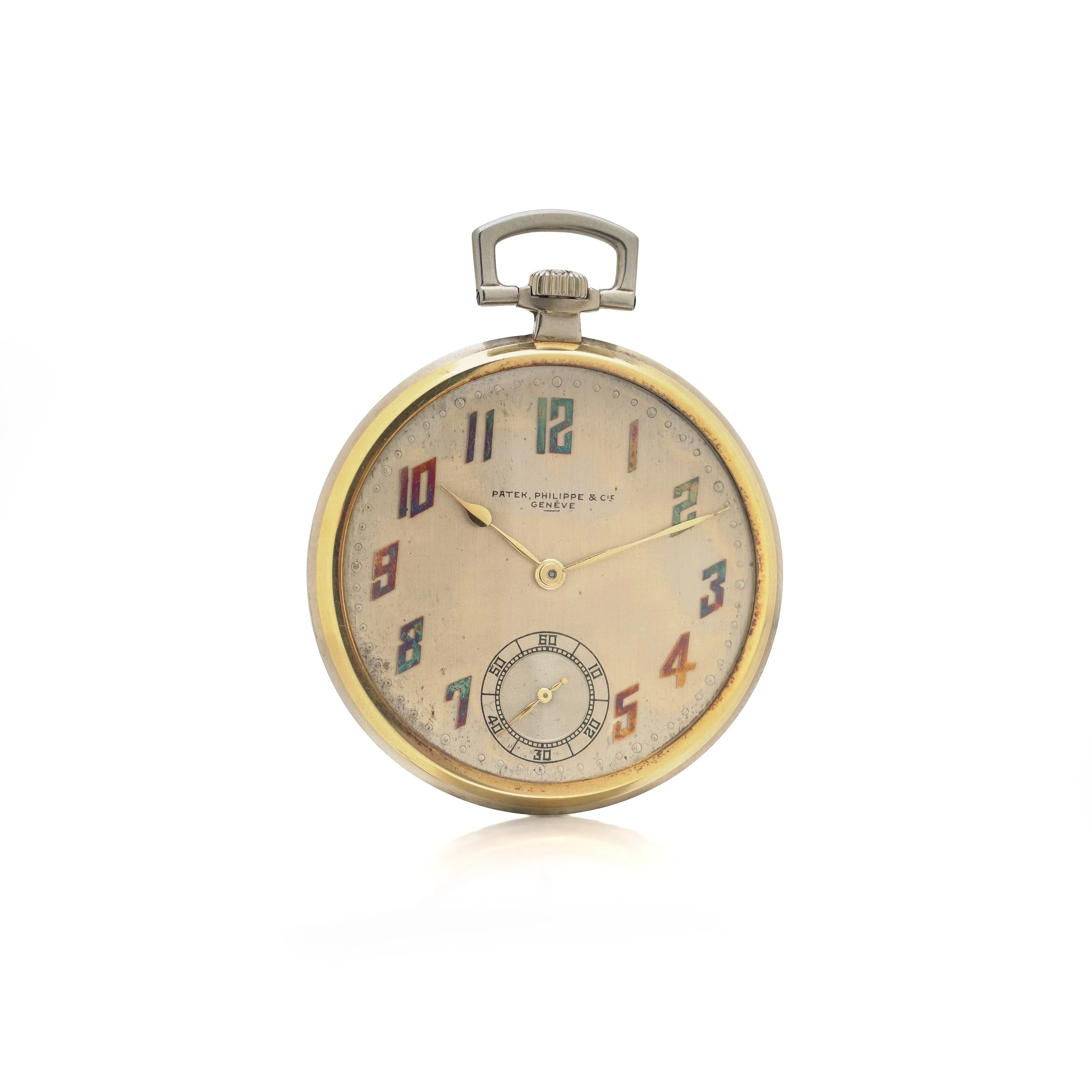 Patek Philippe 18KT Gold Open Face Pocket Watch, Enamel Breguet Numerals, 1925