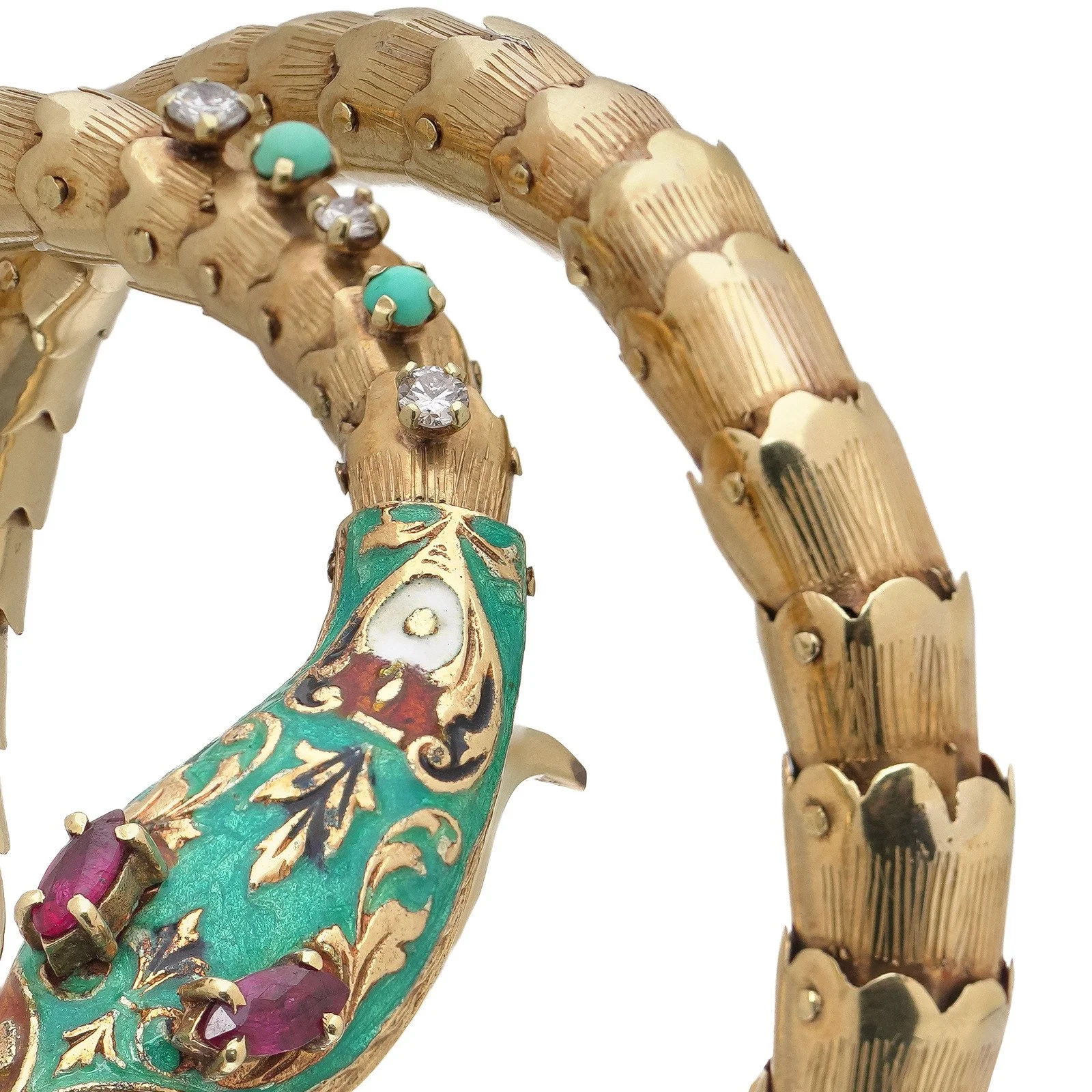 Vintage-14KT-Gold-Serpent-Bracelet-Opal-and-Diamond-05-detail-scale-links.jpg