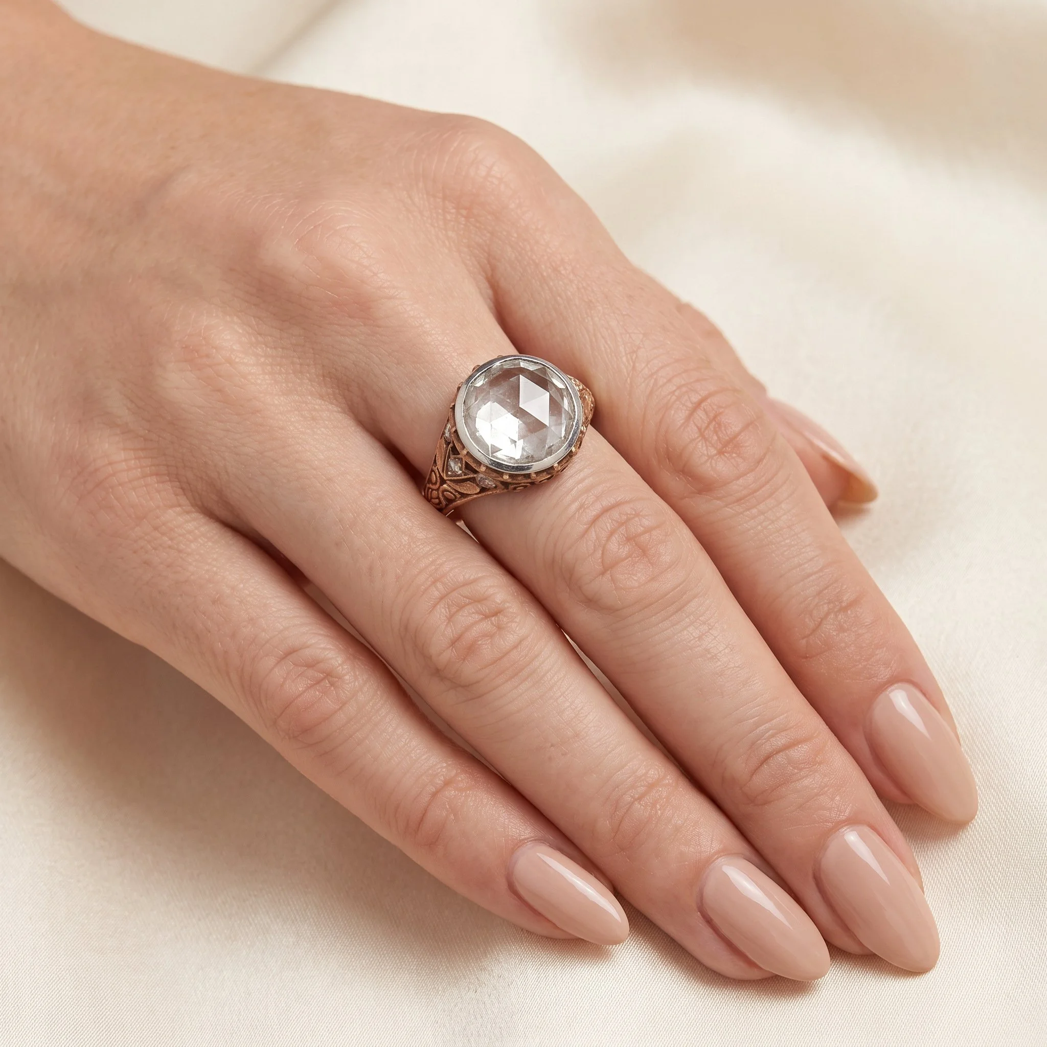 Georgian-Rose-Cut-Diamond-Ring-Victorian-15KT-Gold-Shank-09-worn-on-hand.jpg