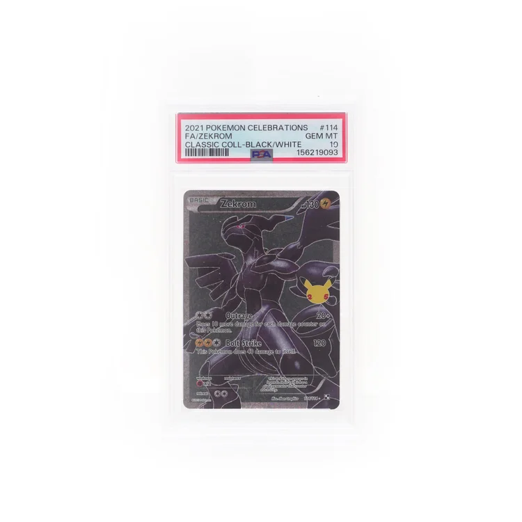 Zekrom Full Art PSA 10 Gem Mint, 2021 Pokemon Celebrations Classic Collection #114