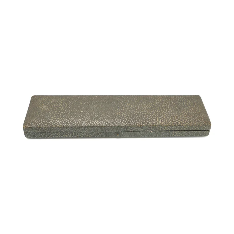 Antique Miramar Necklace Presentation Box, Green Shagreen Pattern