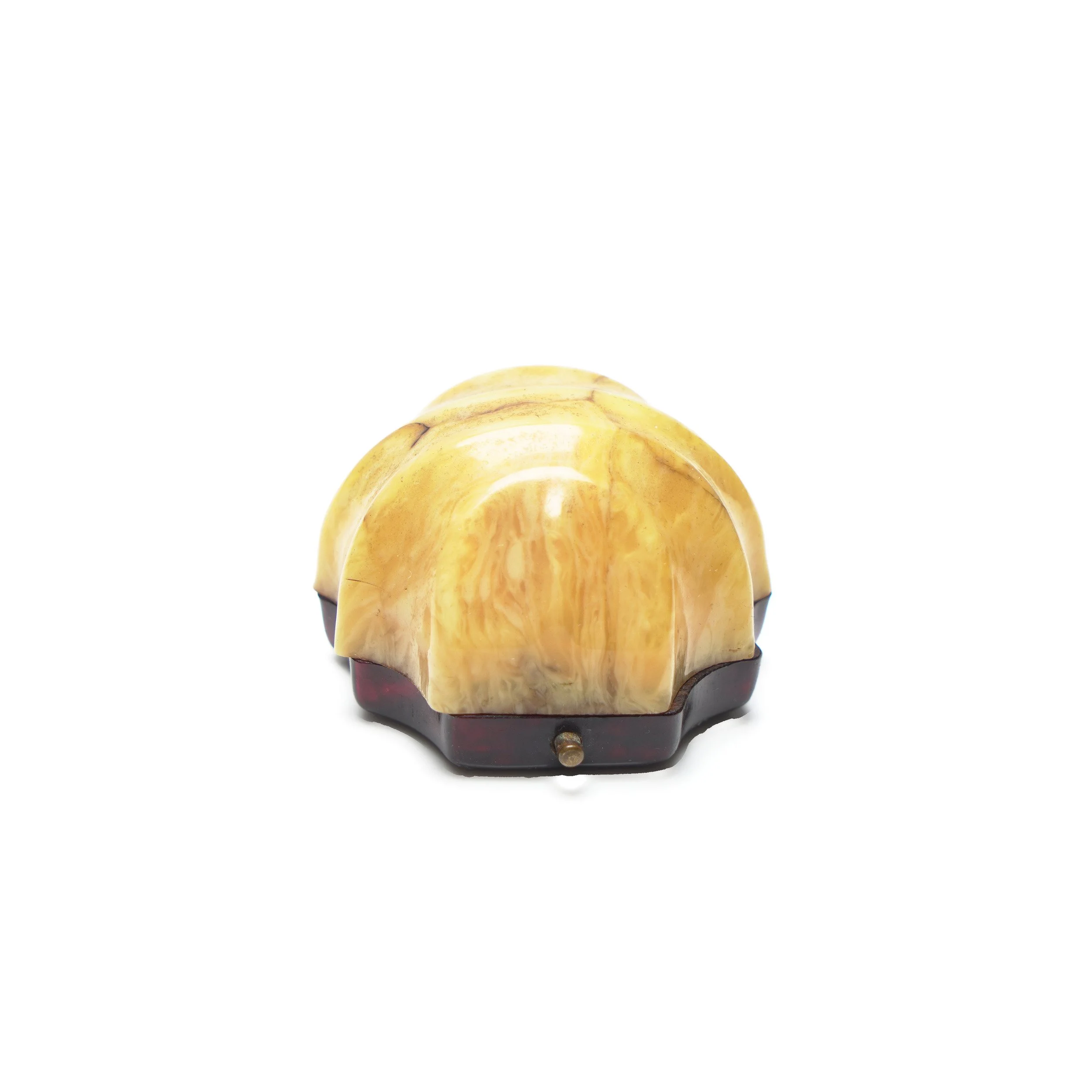 Vintage Comm. Eman. Fiorentino Palermo Ring Box, Scalloped Shell Lid