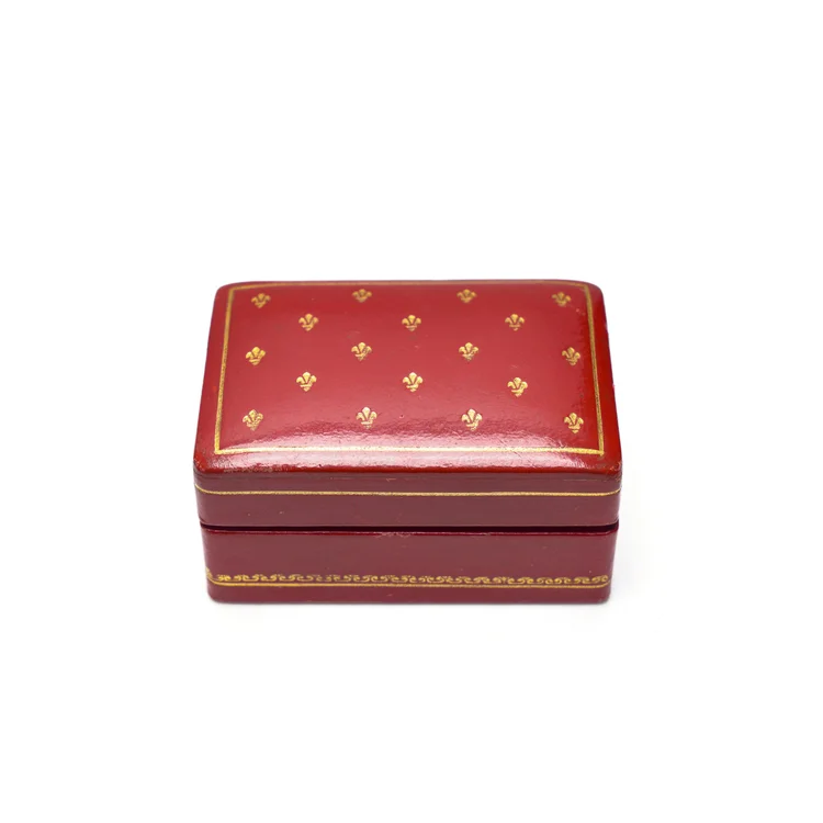 Vintage Italian Red Leather Jewellery Box, Gilt Tooled