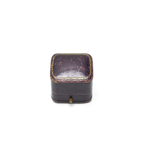 Antique J.H. Gillgrass Leeds Ring Box, Purple Leather