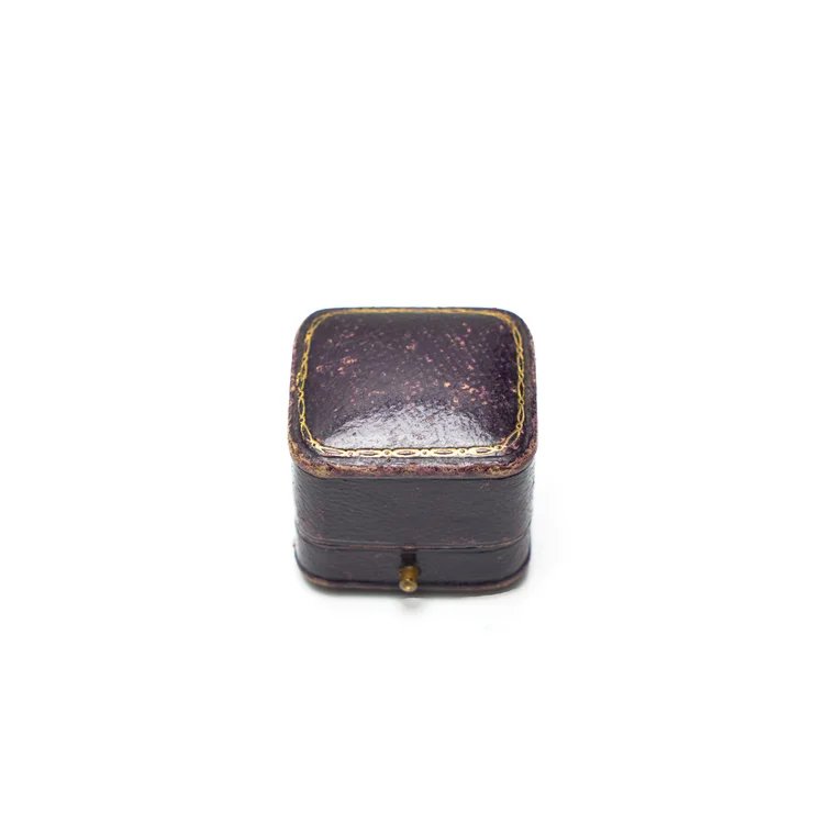 Antique J.H. Gillgrass Leeds Ring Box, Purple Leather