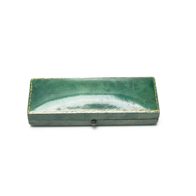 Antique J. Harvie Oban Stick Pin or Brooch Box, Green