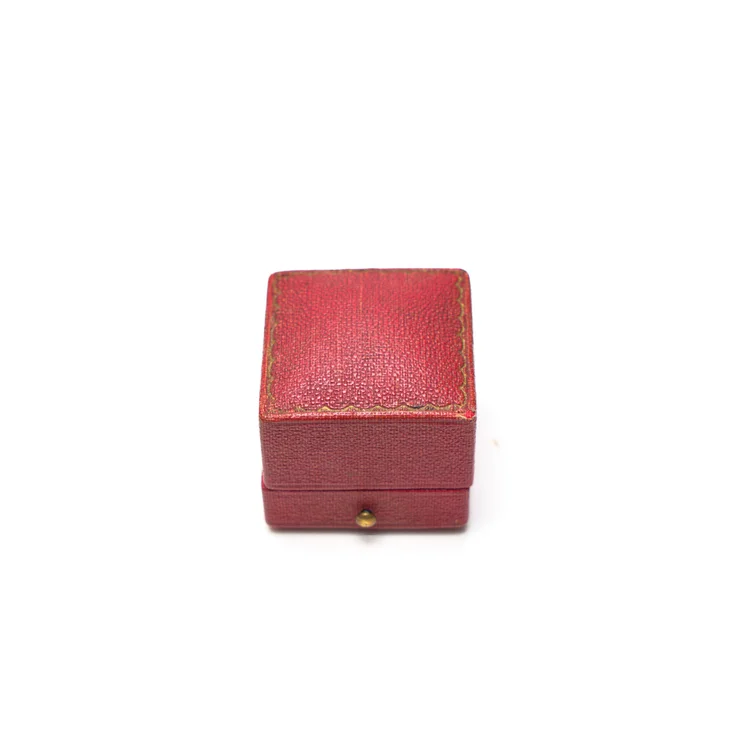 Vintage Hunt & Roskell Old Bond Street Ring Box, Red Leather