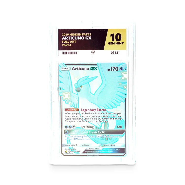Articuno GX Shiny Vault Full Art Ace 10 Gem Mint, 2019 Pokemon Hidden Fates #SV54