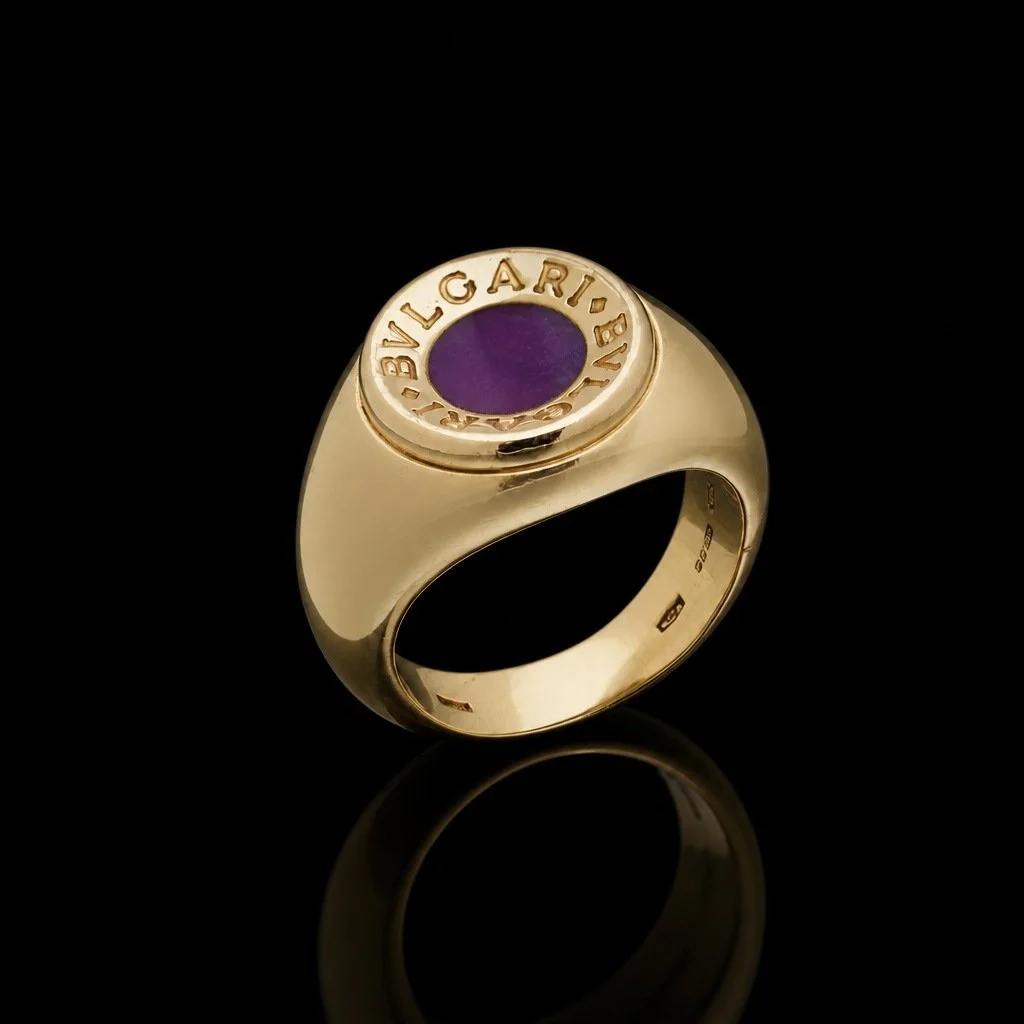 Bulgari 18KT Gold and Amethyst Bulgari Bulgari Signet Ring