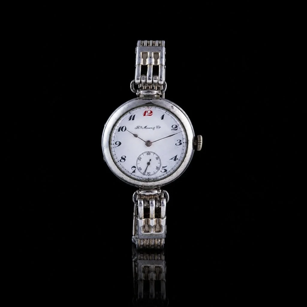 H. Moser & Cie x Alexander Fuld Russian Jubilee Silver Wristwatch (c. 1913)