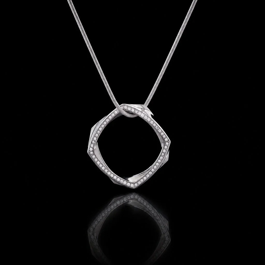 Tiffany & Co. Frank Gehry 18KT Gold Diamond Pendant Necklace