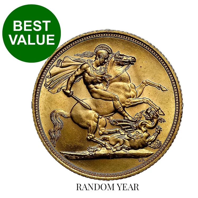 Gold Full Sovereign Coin, Best Value (Random Year & Monarch)