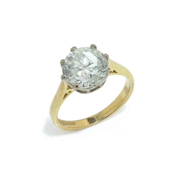 18KT Gold Solitaire Diamond Ring 2.80ct