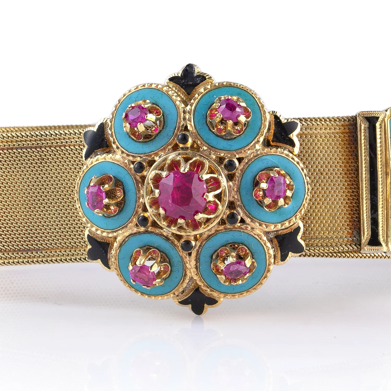 MOZERIS-FINE-ANTIQUES-ANTIQUE-22KT-GOLD-RUBY-AND-ENAMEL-BELT-BRACELET5.webp