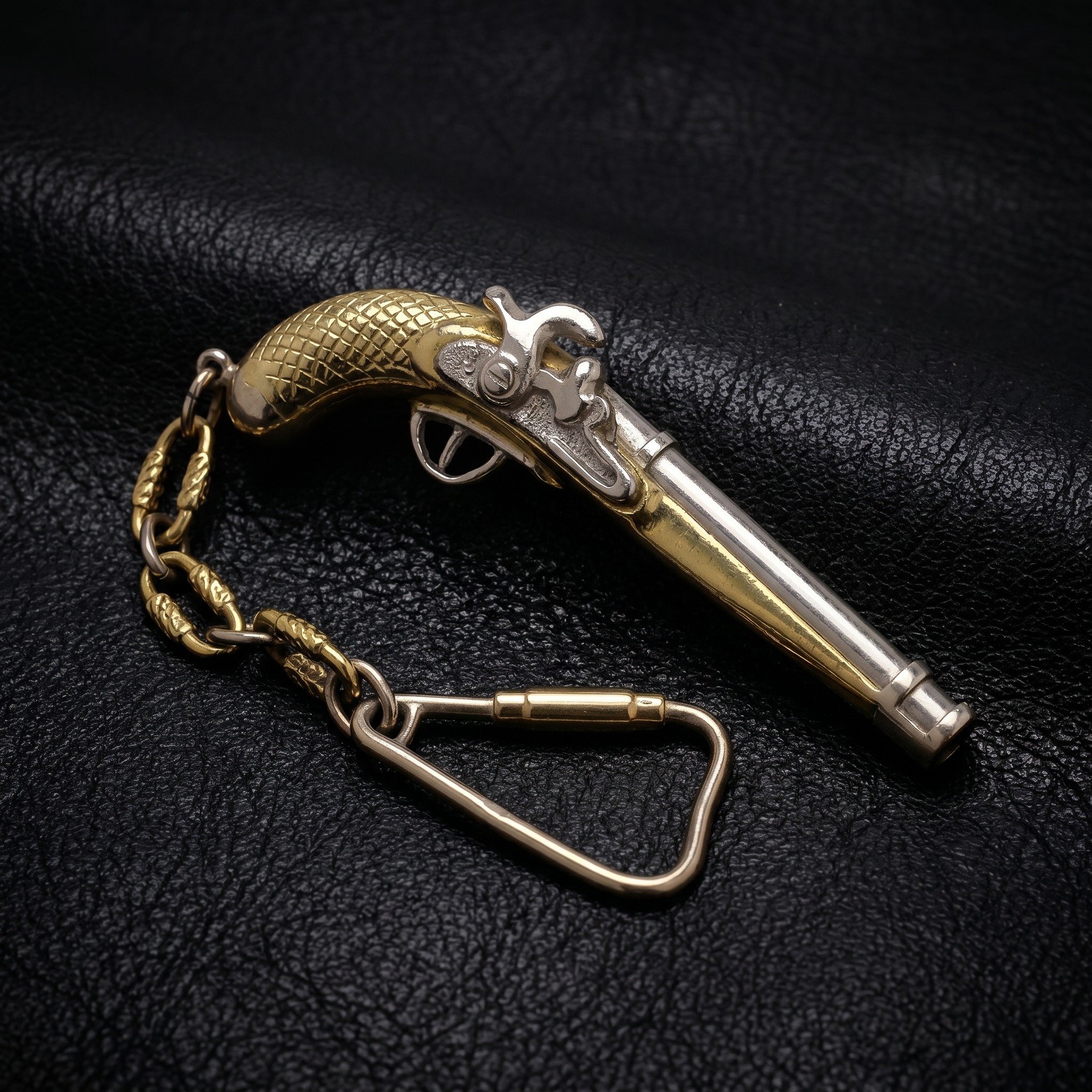 Gold Flintlock Pistol Pendant  Key Fob.jpg