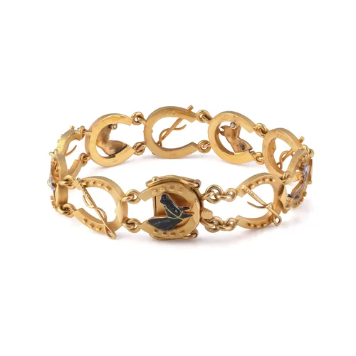 Victorian 22KT Gold Horse Motif Bracelet, Birmingham 1899