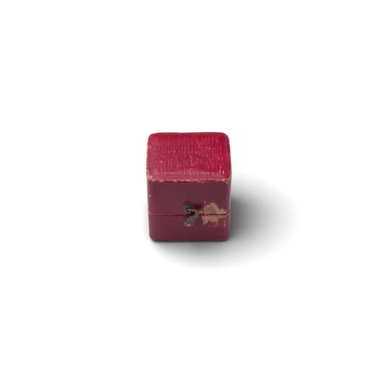 Antique Red Leather Ring Box by Jay & Turner Ltd - Early 20th Century