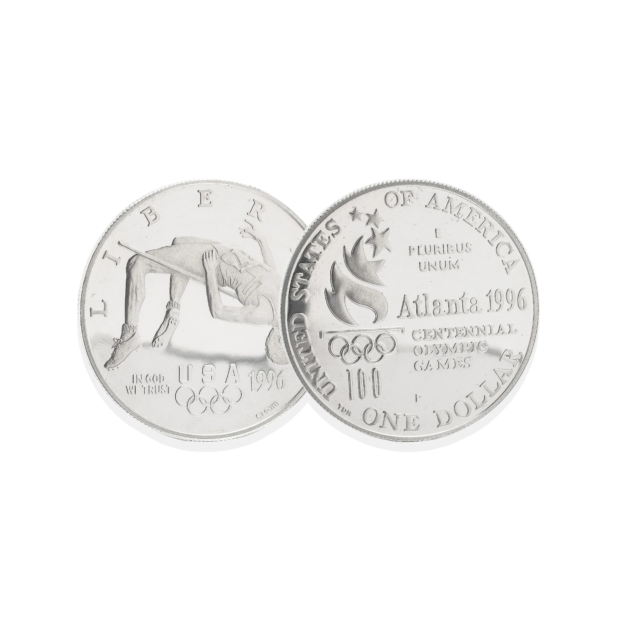 Atlanta 1996 Olympic High Jump Silver Dollar, US Commemorative Proof Coin