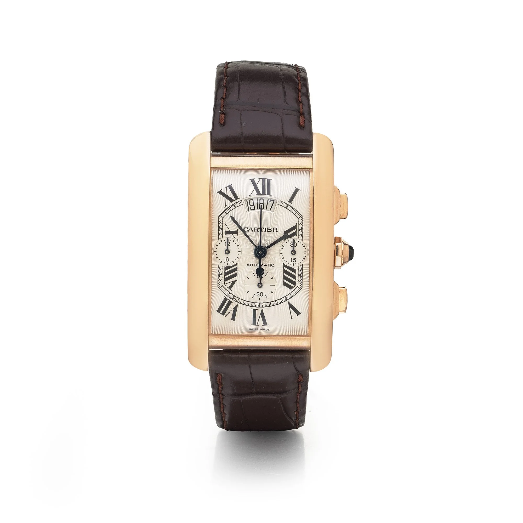 Cartier Tank Américaine 18KT Gold Automatic Chronograph Watch, Ref. 3072