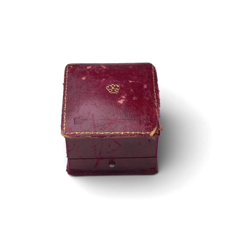 Rare Boodle & Dunthorne jewellers ring box, mid 20th century