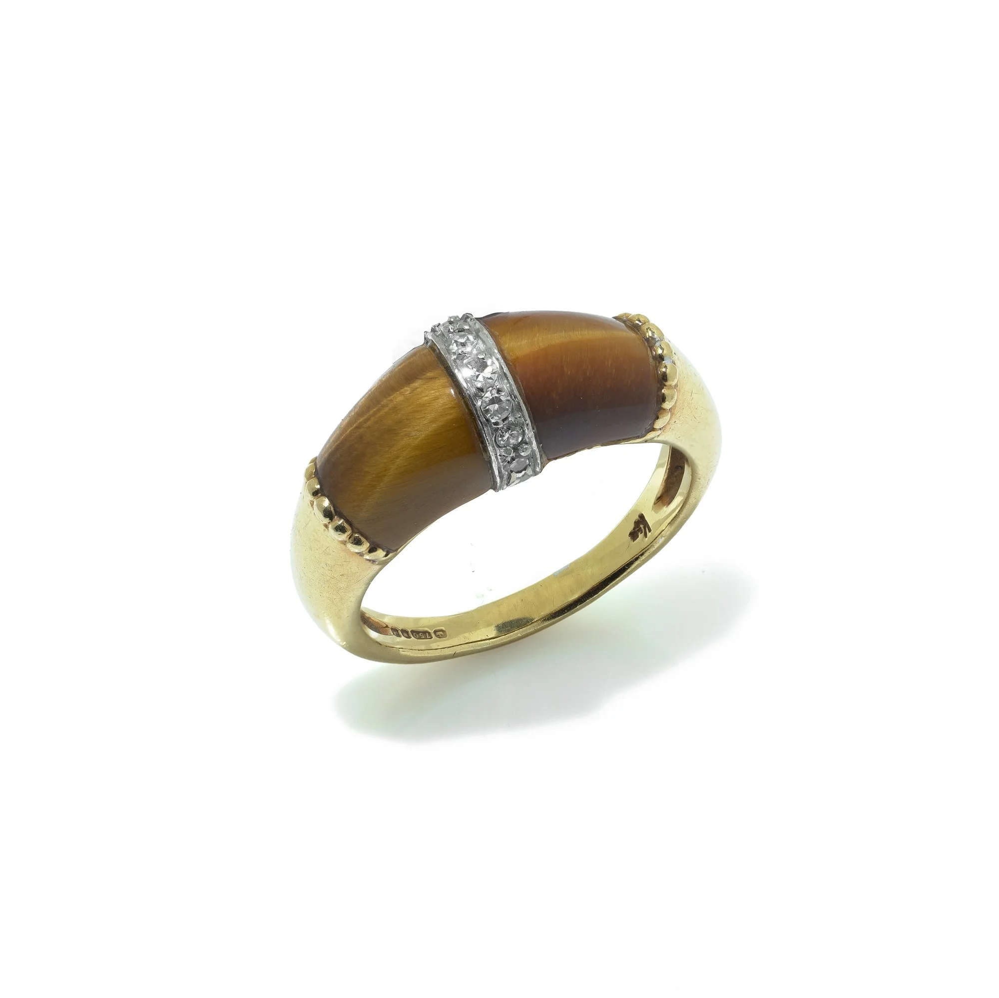 Vintage Kutchinsky Tiger’s Eye and Diamond Ring
