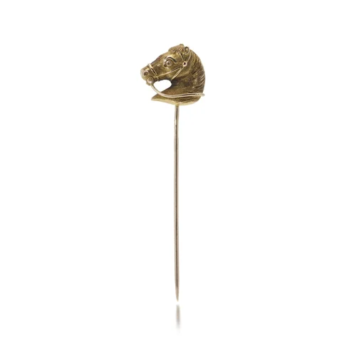 Antique 18KT Gold Horse Head Pin