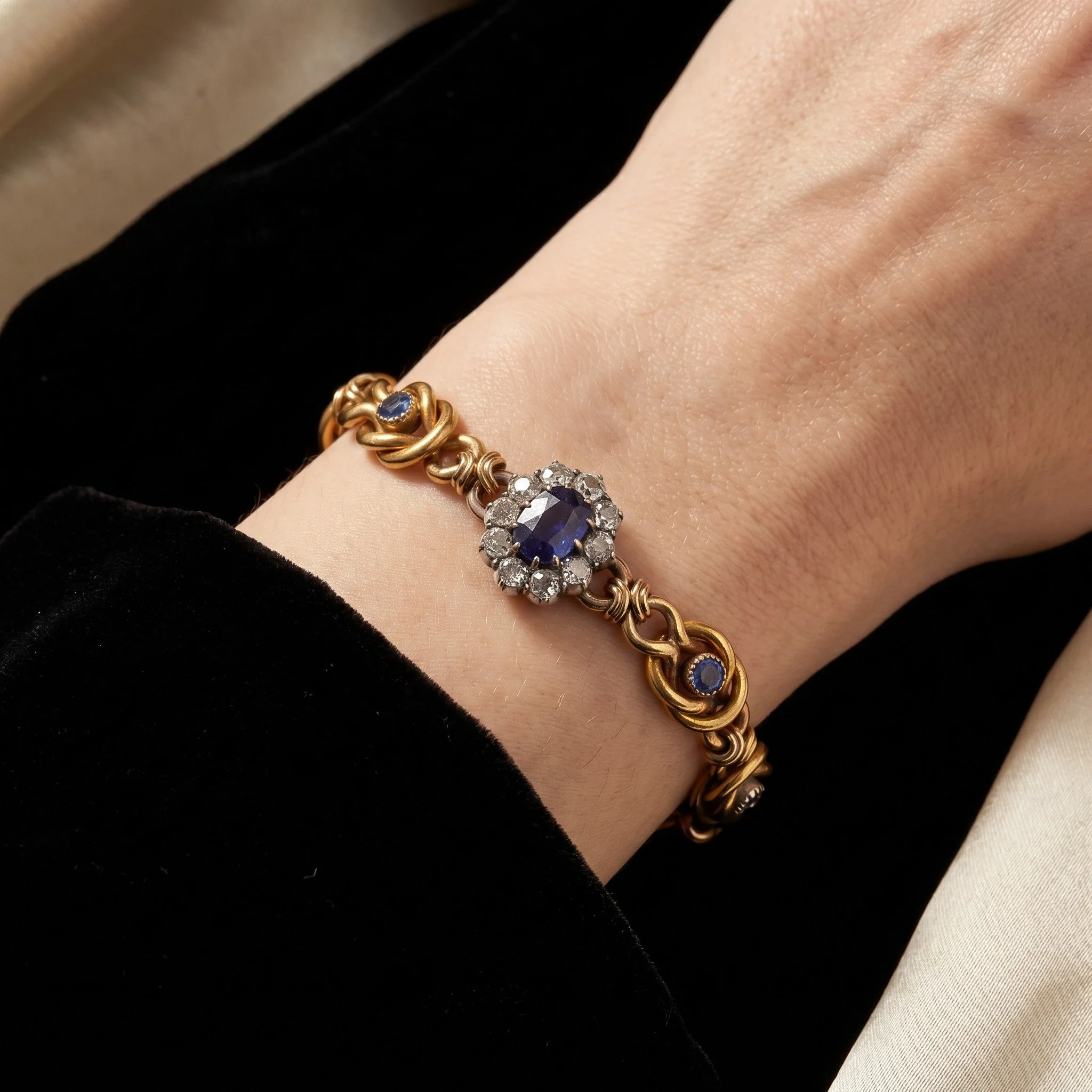 Early 20th Century Sapphire and Diamond Bracelet.jpg