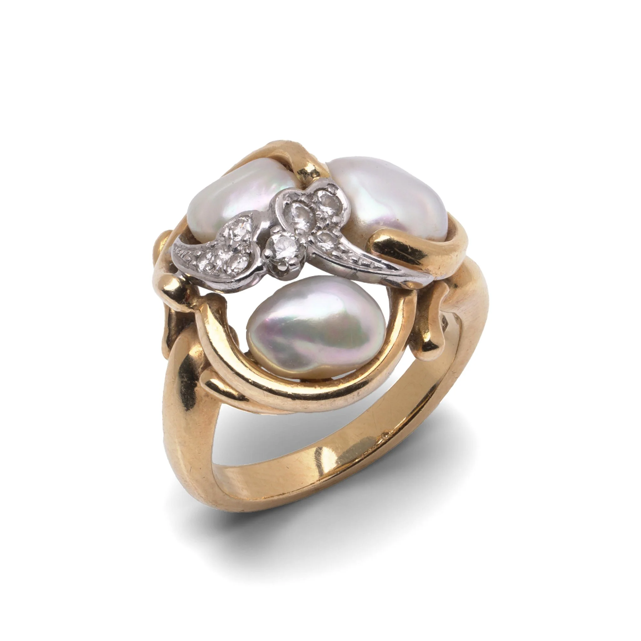 Julia Plana 18KT Gold South Sea Pearl & Diamond Ring