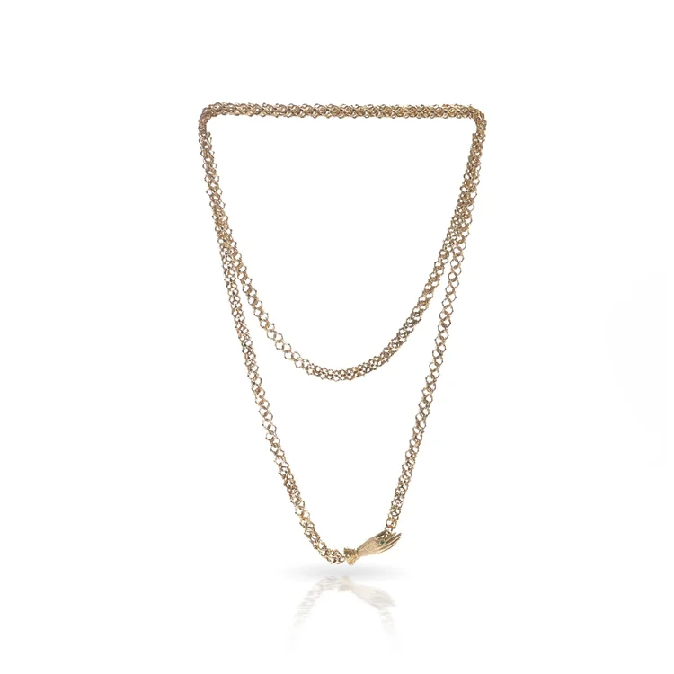 18KT Gold Georgian Chain with Hand Pendant, Circa 1800