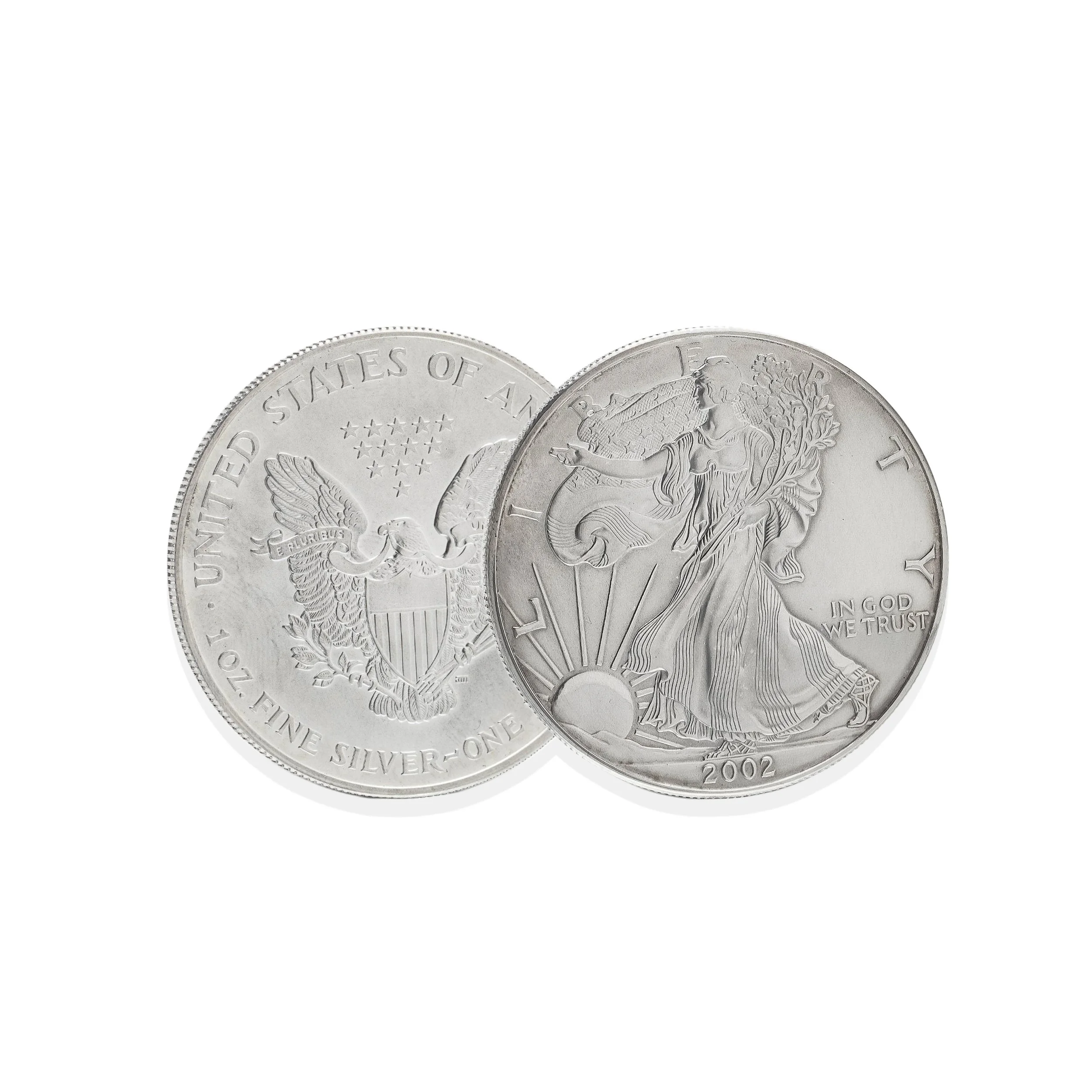 American Silver Eagle 2002 1oz Fine Silver Dollar, US Mint Bullion Coin