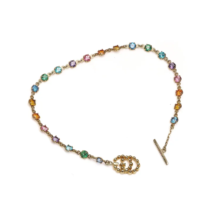 Gucci GG Running 18KT Yellow Gold Multi-Stone Bracelet