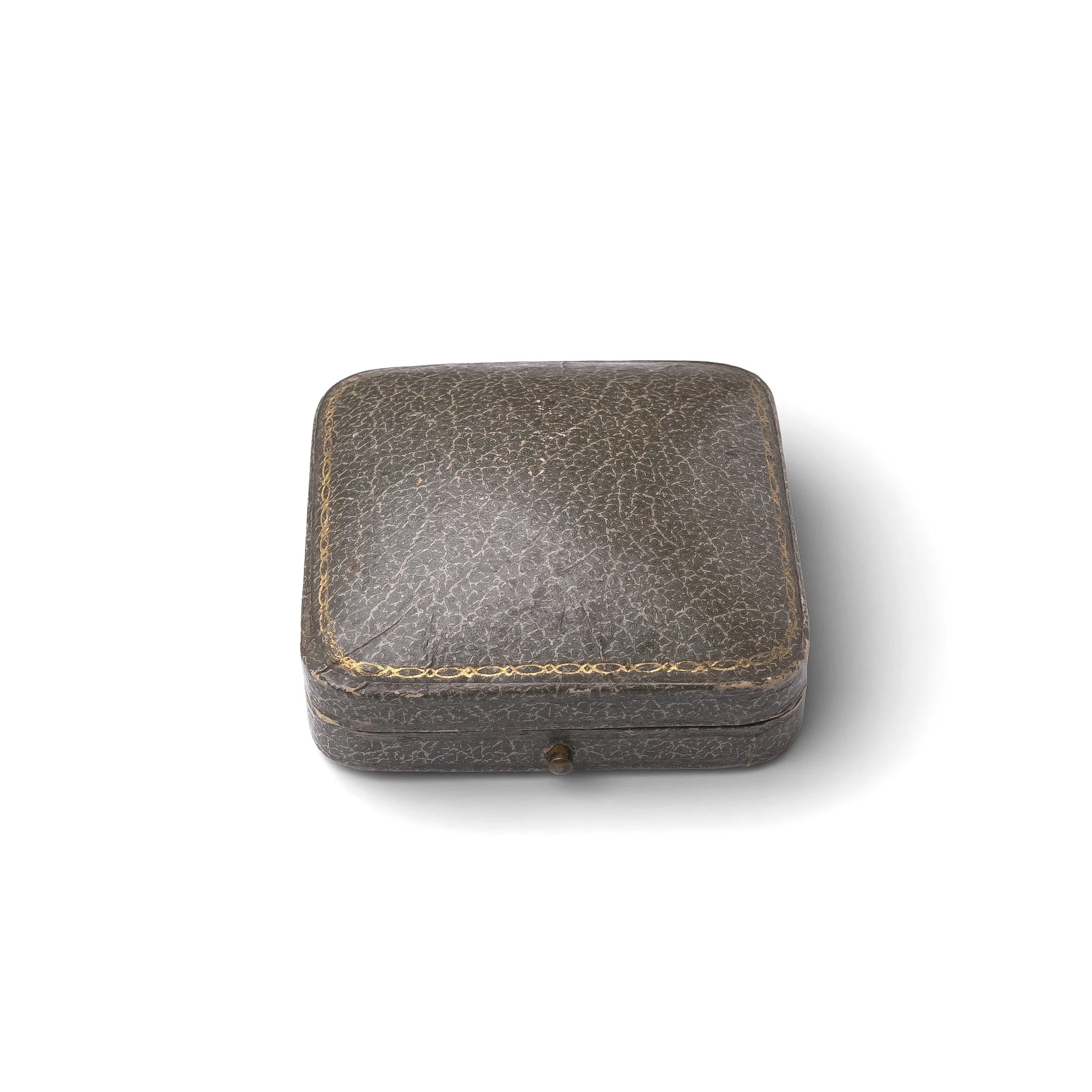 Antique Grey Leather Jewellery Box by J.C. Vickery