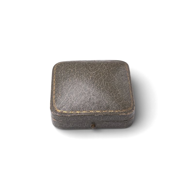 Antique Grey Leather Jewellery Box by J.C. Vickery