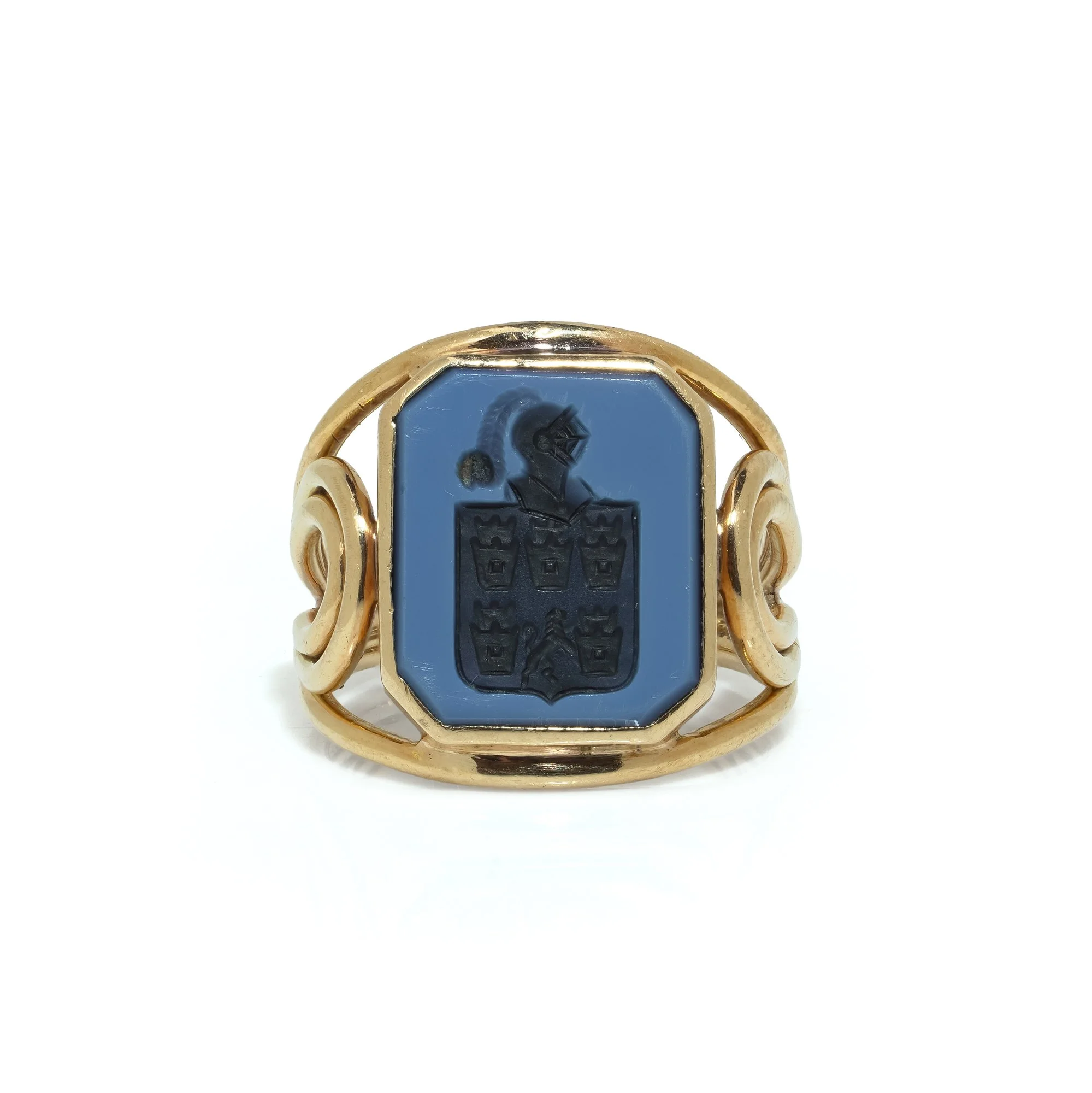 Vintage 14KT Gold Sardonyx Intaglio Signet Ring, 1970s