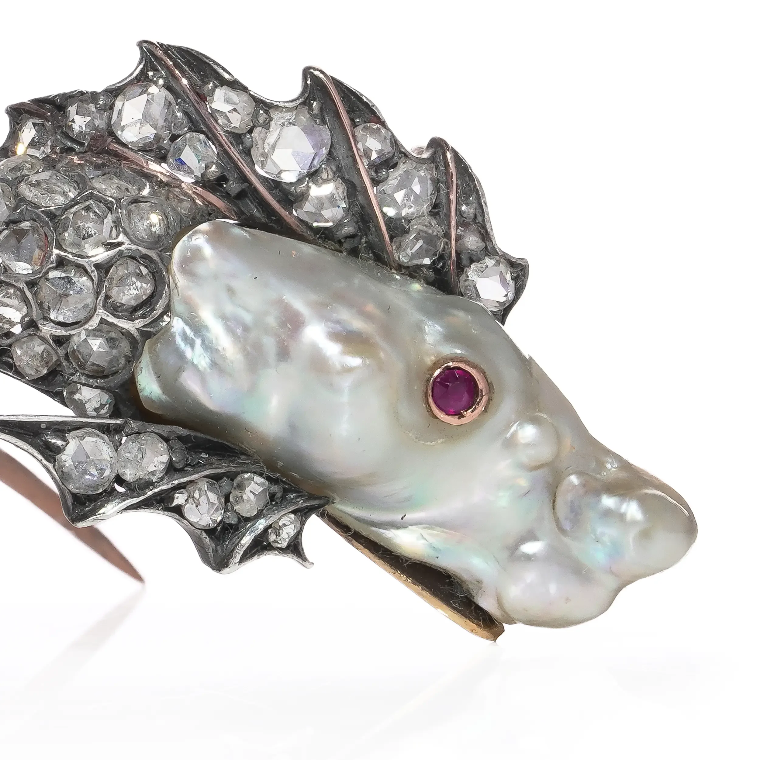 Victorian-9kt-gold-silver-natural-pearl-ruby-rose-cut-diamond-fish-brooch-Mozeris-Fine-Antiques5.webp