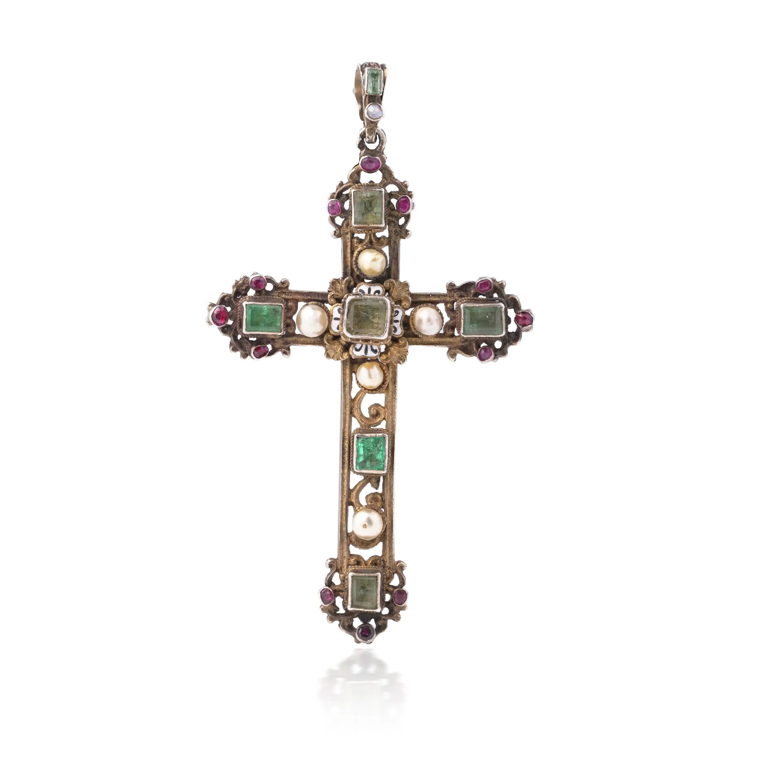 Mozeris-Fine-Antiques--Antique-Victorian-Gem-Set-Cross-Pendant-in-Silver-and-Silver-Gilt1.webp