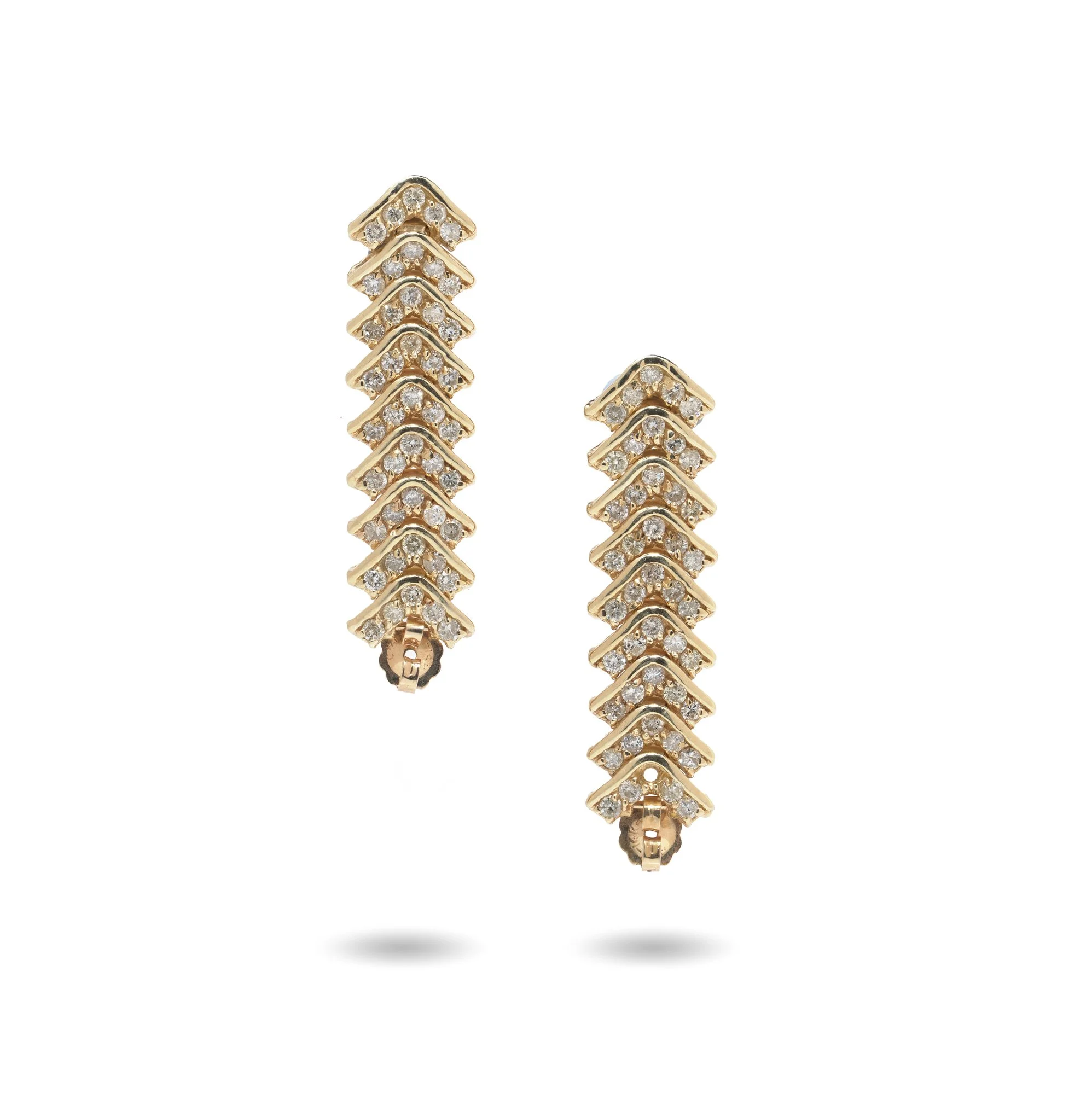 Vintage 14KT Gold Diamond Day & Night Earrings