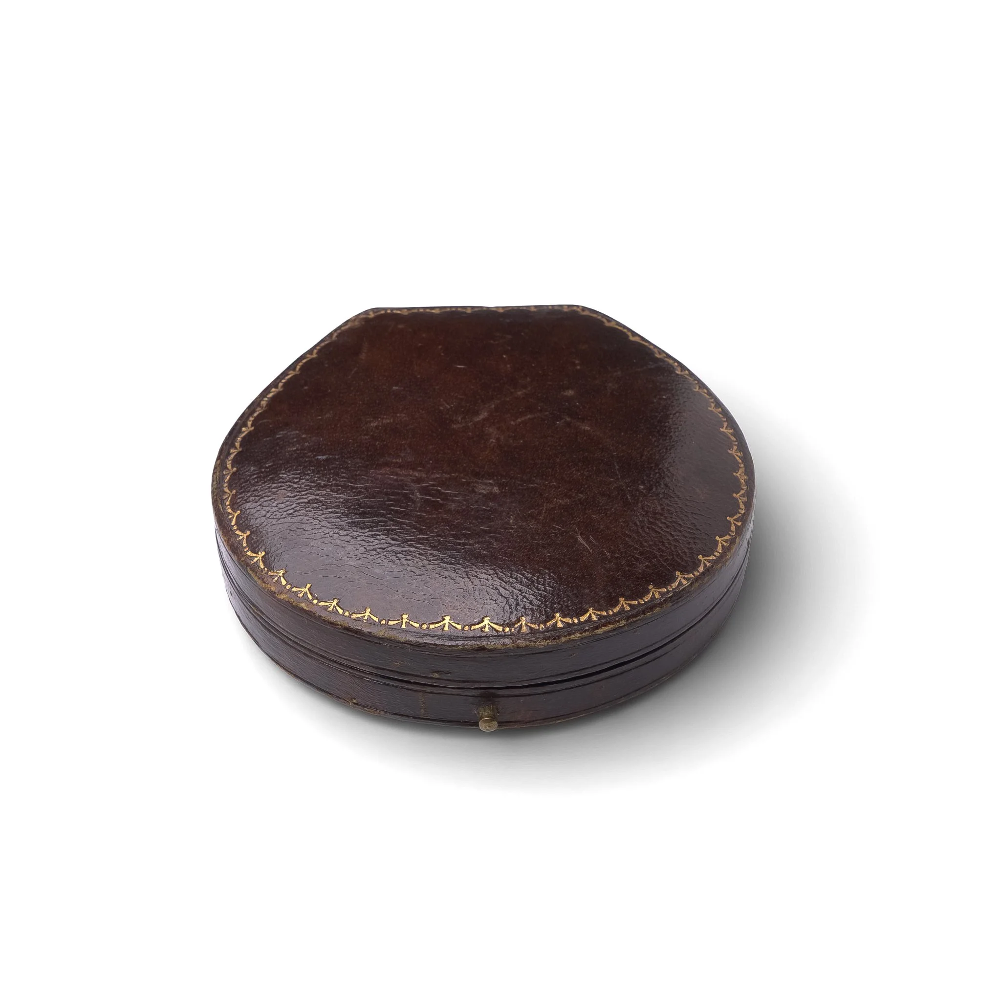 Vintage W. Brough & Son Round Jewellery Box, Early 20th Century