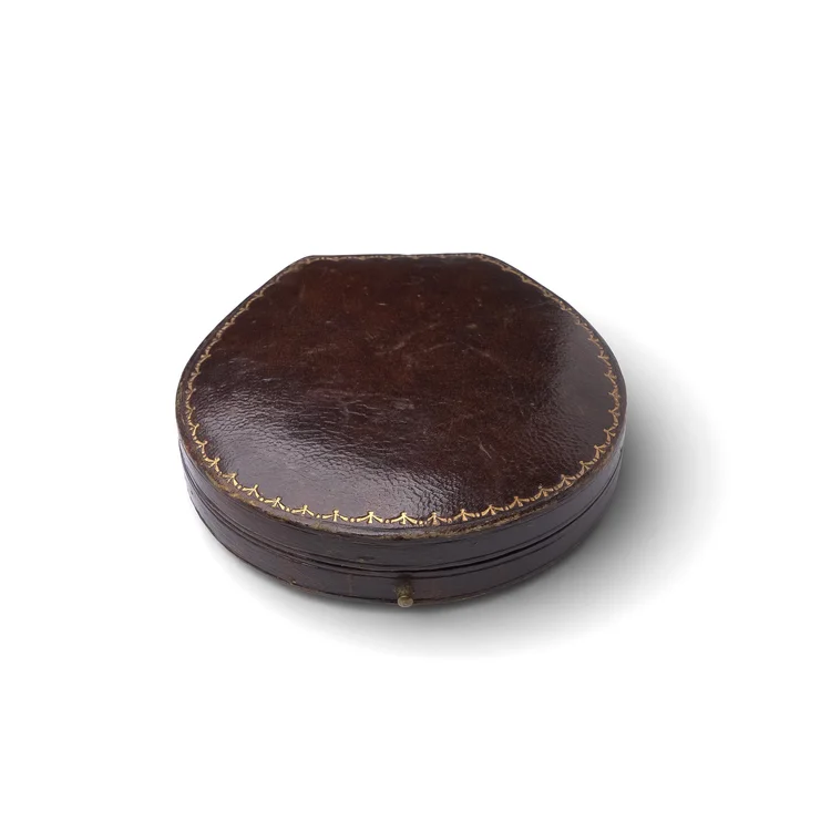 Vintage W. Brough & Son Round Jewellery Box, Early 20th Century