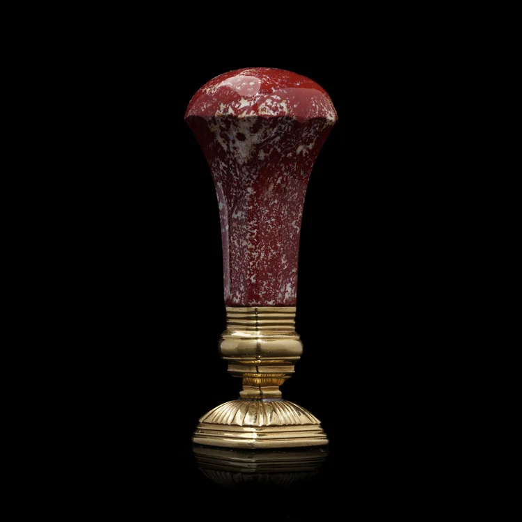 Antique Early 20th Century 18KT Gold Seal with Jasper and Carnelian