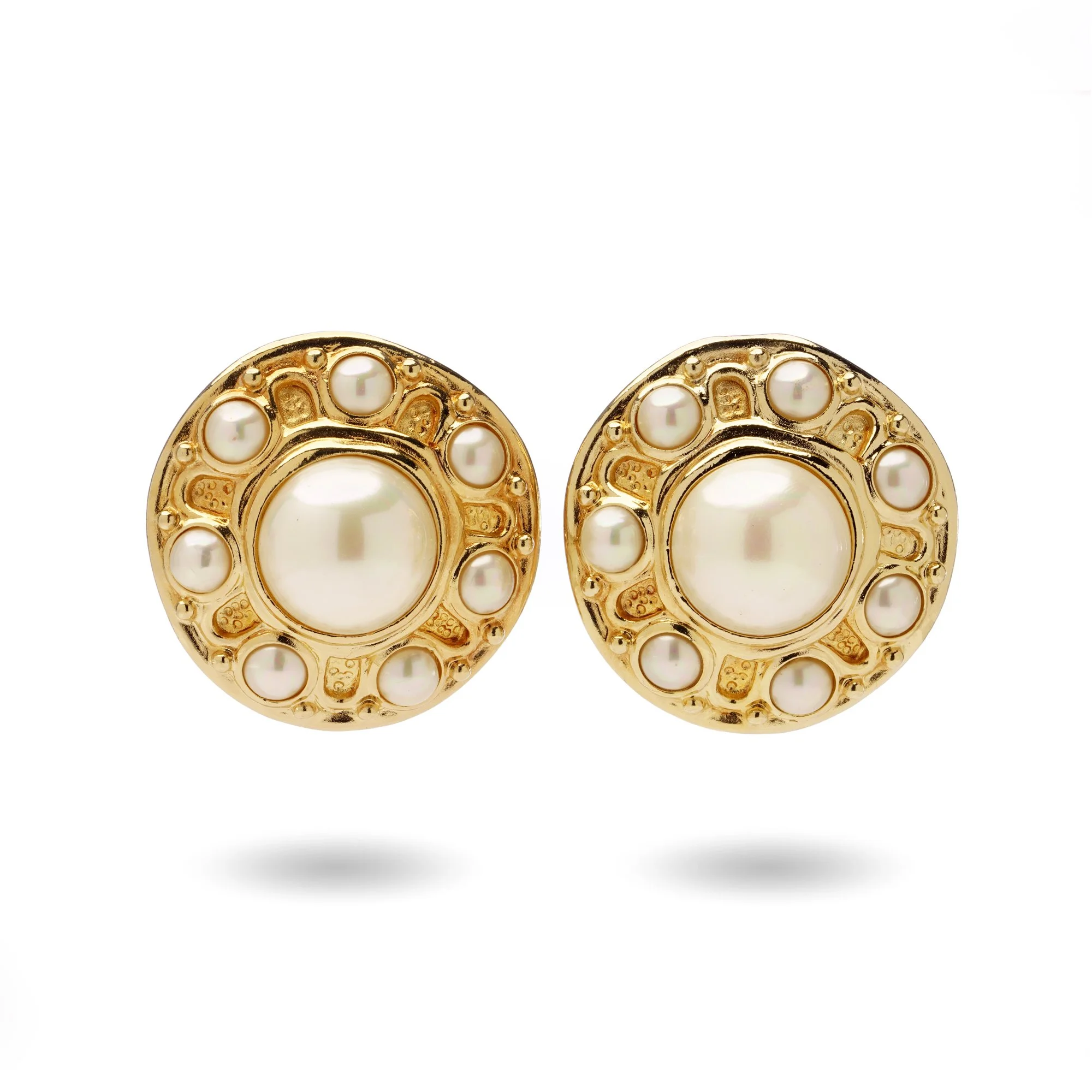 Christian Dior Vintage Pearl Clip-On Earrings