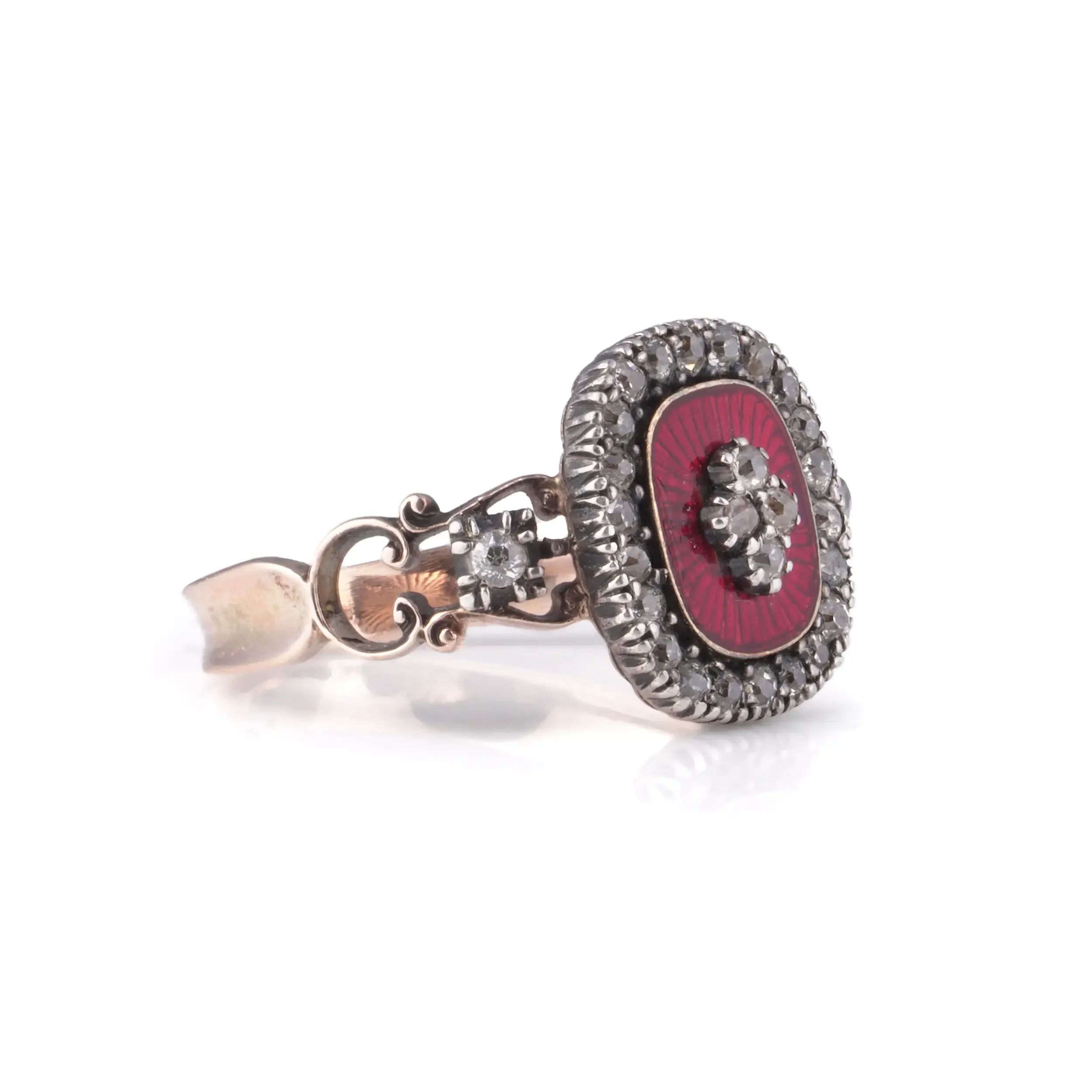 Mozeris-Fine-Antiques-Victorian-Rose-Cut-Diamond-&-Red-Enamel-Ring-9KT-Gold2.webp