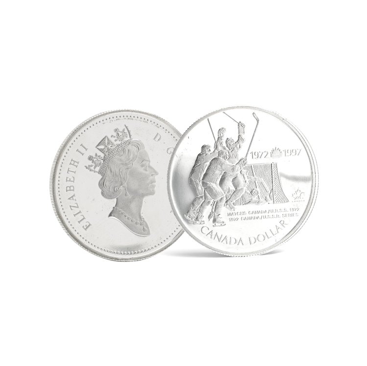 Canada 1997 Summit Series Silver Dollar, 25th Anniversary Canada USSR Hockey