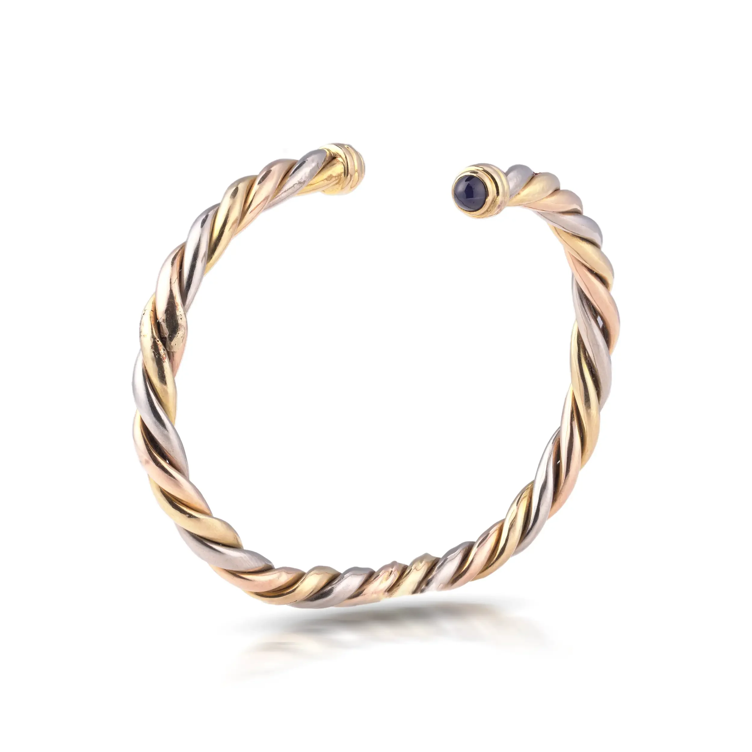 Mozeris-Fine-Antiques---Cartier-Trinity-18KT-Gold-Bangle-with-Cabochon-Sapphires3.webp