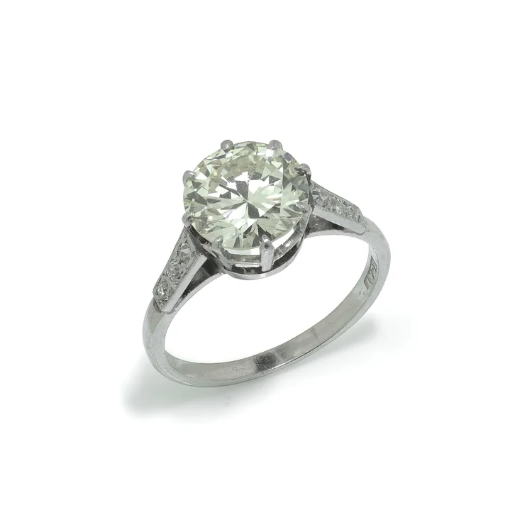 Platinum 3.16ct Round Brilliant Cut Diamond Solitaire Ring