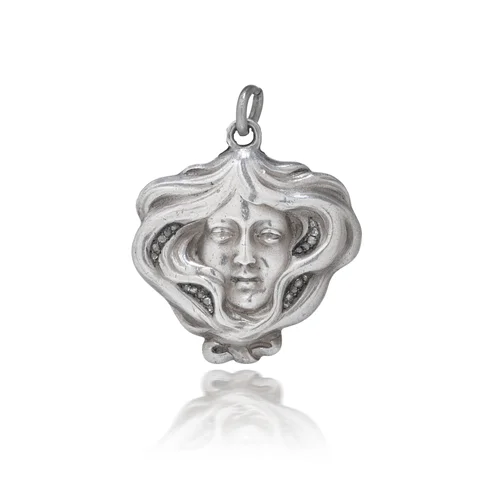 Russian Faberge Art Nouveau Silver Pendant